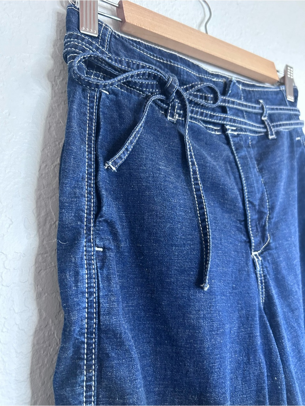 Anthropologie Pilcro and the Letterpress Dark Blue Wide-Leg Jeans, Size 26 - Picture 4 of 10